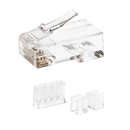 Cable Wholesale Cat6a RJ45 Crimp Connectors for Stranded Cable with wire insert guide and spacer bar ( 50 Connectors / Bag )