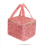 Stock Preferred Portable Outdoor Insulated Square Lunch Bag in Pink Cherry