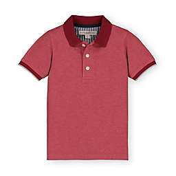 Hope & Henry Baby Boys' Short Sleeve Classic Knit Pique Polo Shirt, Dark Red Heather, 6-12 Months