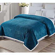 Extra Heavy and Plush Braided Sherpa King Size Microplush Blanket (108" x 90") - Teal