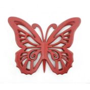 HomeRoots Decor 18.5 x 23 x 4 Red Rustic Butterfly Wooden  Wall Decor - 274491
