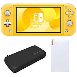 Nintendo Switch Lite in Yellow with Screen Protector and Case