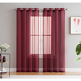 Plow & Hearth Outdoor Woven Grasscloth Single Curtain Panel w/Tab Top 54'' x 84" 
