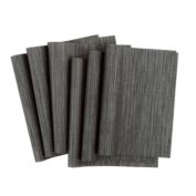 Unique Bargains Woven Placemats Set of 6, Heat Resistant Place Mats Anti-slip Washable PVC Square Table Mats for Kitchen Dining Table Holiday, Dark Grey