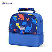 Sunveno Dinosaur Insulated Lunch Box Kids Elementary Lunch Box - Blue