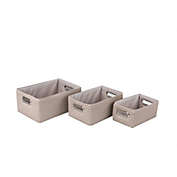 Jessar - Fabric Storage Basket, Set of 3, Beige