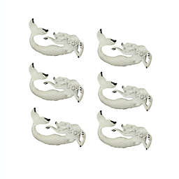 Things2Die4 Set of 6 White Painted Cast Iron Mermaid Drawer Pull Rustic Furniture Decor Knob