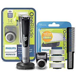 Philips Norelco Oneblade Pro Hybrid Electric Trimmer and Shaver with 3 Pack Replacement Blade & Comb