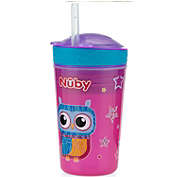 Nuby Snack N&#39; Sip 2 in 1 Snack and Drink Cup, Pink, Owl
