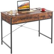 Homfa 42.5" Industrial Computer Desk Rustic Brown