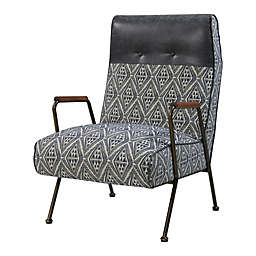 New Pacific Direct Kahlo Fabric Accent Chair, Azure Diamond/Vintage Midnight