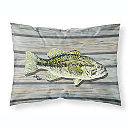 Caroline's Treasures Small mouth Bass Fish on Pier Fabric Standard Pillowcase 30 x 20.5