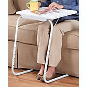 Lexi Home Adjustable Comfy TV Table - White