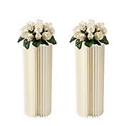 Stock Preferred Cylinder Flowers Stand in 30x80cm 2Pcs White