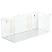 mDesign Wall Mount Plastic Home Kitchen Organizer Tray Basket Bin