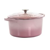 Crock-Pot Artisan 2 Piece 7 Quarts Enamled Cast Iron Dutch Oven in Blush Pink
