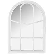 Northlight 20" White Arched Windowpane Framed Wall Mirror
