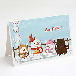 Caroline's Treasures Merry Christmas Carolers Chow Chow Chocolate Greeting Cards and Envelopes Pack of 8 7 x 5