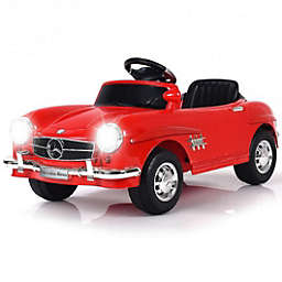Costway Licensed Mercedes Benz 6V Battery Powered Kids Ride On Car with Parent Remote Control-Red