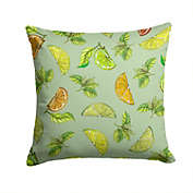 Caroline&#39;s Treasures Lemons, Limes and Oranges Fabric Decorative Pillow 14 x 14