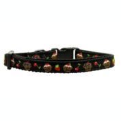 Mirage Pet Products Cupcakes Nylon Ribbon 3/8" Wide Dog Collar, Black/X-Small