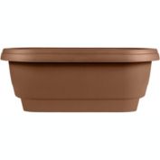 Friskars Classic Oval Deck Rail Planter, 24in  - Chocolate