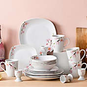 VEWEET 20-Piece Porcelain Dinnerware Set, Ivory White Service for 4