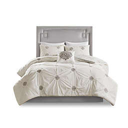 Madison Park. 100% Cotton Duvet Cover Set W/ Over All Embroidery.