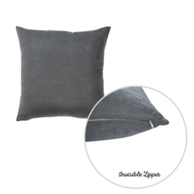 HomeRoots 2-Pack Gray Brushed Twill Decorative Throw Pillow Covers - 20" x 20" (Set of 2 Covers)