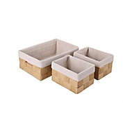 Jessar - Fabric Storage Basket, Set of 3, Beige