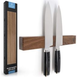 Zulay Kitchen Wooden Magnetic Knife Strip