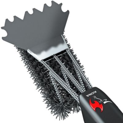 Kona Safe/Clean Ceramic Nylon Grill Brush with Scraper - Metal Bristle Free