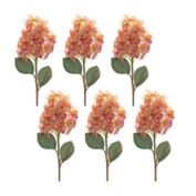 Melrose Set of 6 Pink and Green Cone Hydrangea Spring Floral Artificial Stems 34.25"