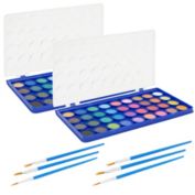 Bright Creations 36 Colors Watercolor Paint for Kids with 3 Brushes, 2 Sets Painting Palettes Art Supplies