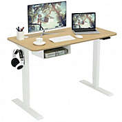 Costway 48" Electric Standing Adjustable Desk with Control Panel and USB Port-Beige