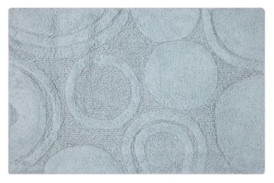 Knightsbridge Orbit Bath Rug Cotton Non Skid Back - 20x30", Light Blue