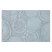 Knightsbridge Orbit Bath Rug Cotton Non Skid Back - 20x30", Light Blue