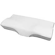 Unique Bargains Contour Memory Foam Pillow Cervical Neck Support Sleeping Pillows, White and Grey, 24.42"x12.99"x3.94"