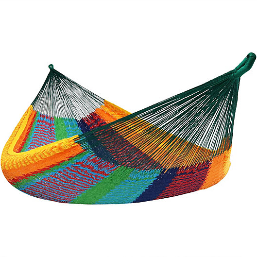 Alternate image 1 for Sunnydaze Handwoven XXL Thick Cord Mayan Family Hammock - Multi-Color
