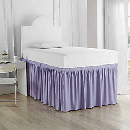 DormCo Dorm Sized Bed Skirt Panel with Ties (3 Panel Set) - Orchid Petal