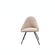 Ouuuhlala Ice Harmony Ivory Upholstery Dining Chair with Round Legs - Set of 2