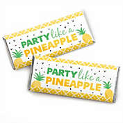 Big Dot of Happiness Tropical Pineapple - Candy Bar Wrapper Summer Party Favors - Set of 24