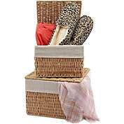 Juvale Woven Storage Baskets with Lid and Removable Liner (2 Sizes, 2 Pack)
