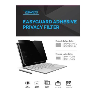 Private Glass Screen Film ZBRANDS // EasyGuard Universal 14.0 Privacy Screen Anti-Glare Adhesive Filter Universal - 14 