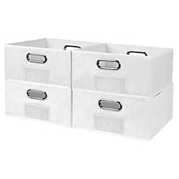 Niche Niche Cubo Set of 4 Half-Size Foldable Fabric Storage Bins- White