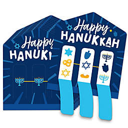 Big Dot of Happiness Hanukkah Menorah - Chanukah Holiday Party Game Pickle Cards - Pull Tabs 3-in-a-Row - Set of 12