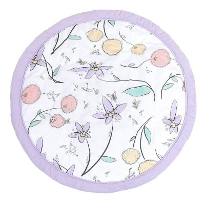 JumpOff Jo - Round Baby Floor Mat for Tummy Time, Play, and More, 36" Diameter - Fairy Blossom