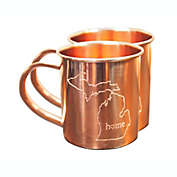 Alchemade - 100% Pure Hammered Copper Mug - Michigan Home Copper Mugs - Set of 2 14 oz Mugs For Moscow Mules, Cocktails, Or Your Favorite Beverage - Keeps Drinks Colder, Longer