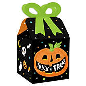 Big Dot of Happiness Jack-O&#39;-Lantern Halloween - Square Favor Gift Boxes - Kids Halloween Party Bow Boxes - Set of 12