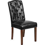 Flash Furniture HERCULES Grove Park Series Black LeatherSoft Tufted Parsons Chair